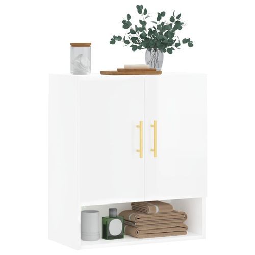 Armoire murale Blanc brillant 60x31x70 cm Bois d'ingénierie - Photo n°3; ?>