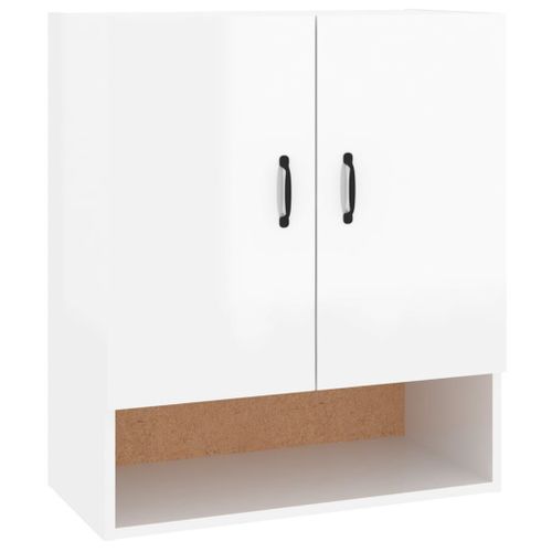 Armoire murale Blanc brillant 60x31x70 cm Bois d'ingénierie - Photo n°2; ?>