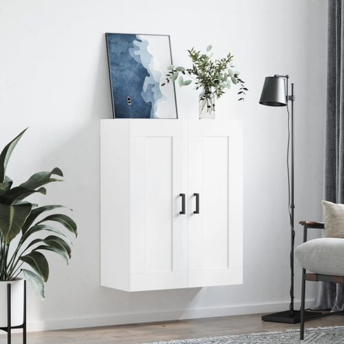 Armoire murale blanc brillant 69,5x34x90 cm bois d'ingénierie - Photo n°3; ?>