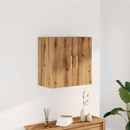 Armoire murale chêne artisanal 60x31x60 cm bois d'ingénierie - Photo n°3; ?>