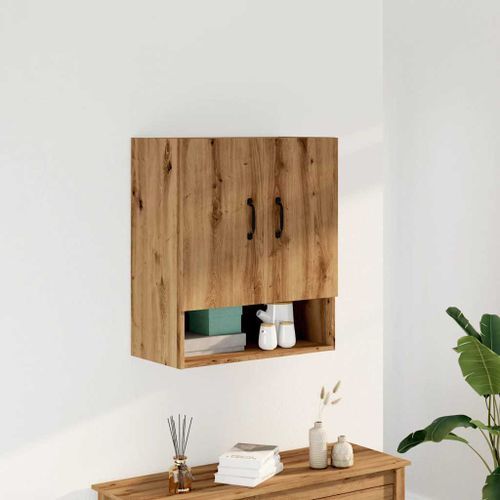 Armoire murale chêne artisanal 60x31x70 cm bois d'ingénierie - Photo n°3; ?>