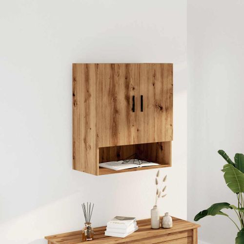 Armoire murale chêne artisanal 60x31x70 cm bois d'ingénierie - Photo n°3; ?>