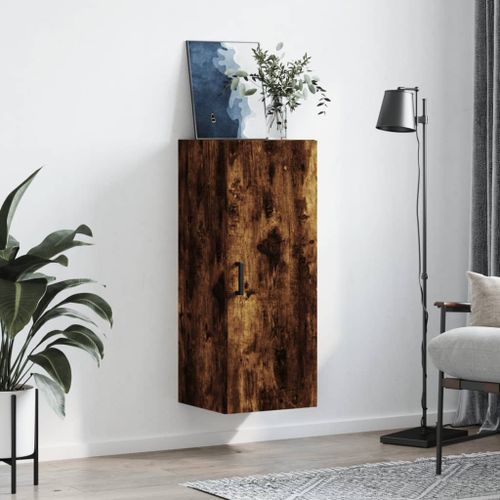 Armoire murale chêne fumé 34,5x34x90 cm - Photo n°3; ?>