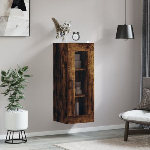 Armoire murale chêne fumé 34,5x34x90 cm - Photo n°3; ?>