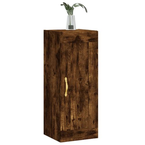 Armoire murale chêne fumé 34,5x34x90 cm bois d'ingénierie - Photo n°3; ?>