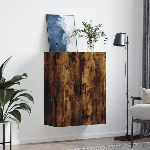 Armoire murale chêne fumé 69,5x34x90 cm - Photo n°3; ?>