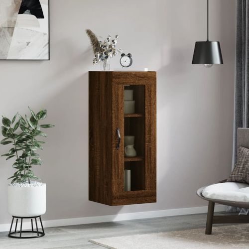 Armoire murale chêne marron 34,5x34x90 cm - Photo n°2; ?>