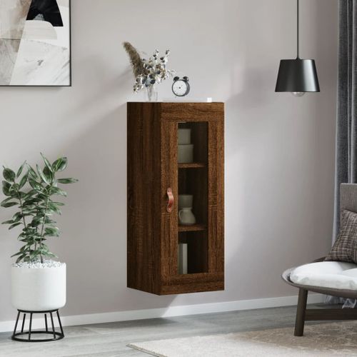 Armoire murale chêne marron 34,5x34x90 cm - Photo n°3; ?>