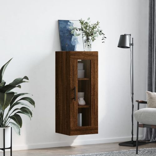 Armoire murale chêne marron 34,5x34x90 cm - Photo n°3; ?>