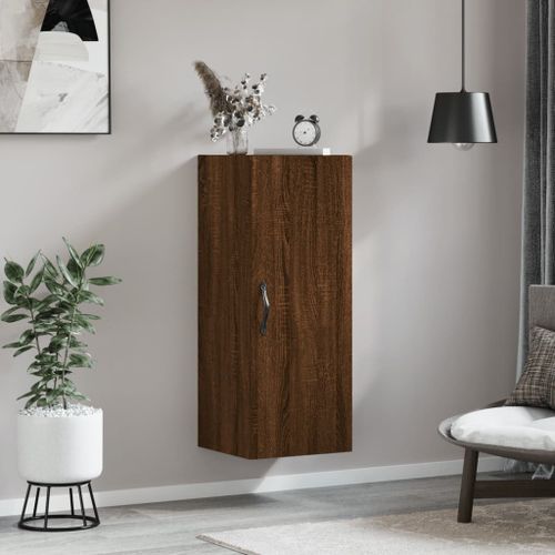 Armoire murale chêne marron 34,5x34x90 cm bois d'ingénierie - Photo n°2; ?>