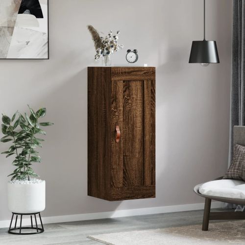 Armoire murale chêne marron 34,5x34x90 cm bois d'ingénierie - Photo n°3; ?>