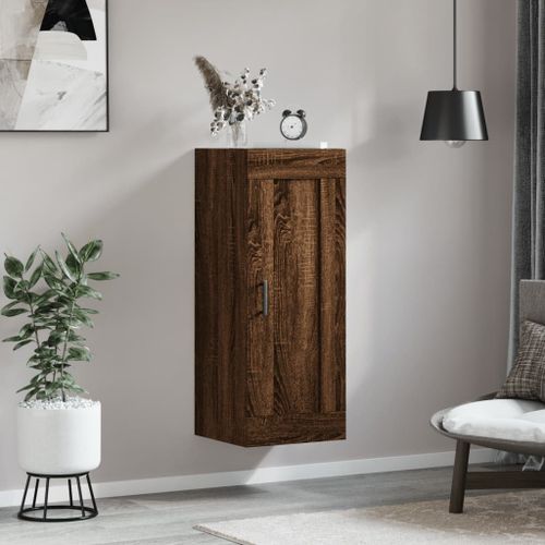 Armoire murale chêne marron 34,5x34x90 cm bois d'ingénierie - Photo n°3; ?>