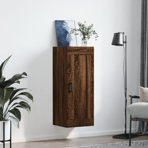 Armoire murale chêne marron 34,5x34x90 cm bois d'ingénierie - Photo n°3; ?>