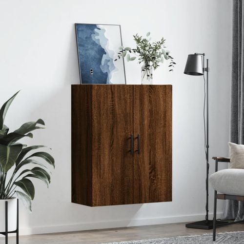 Armoire murale chêne marron 69,5x34x90 cm - Photo n°3; ?>