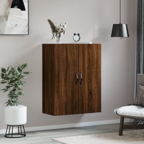 Armoire murale chêne marron 69,5x34x90 cm bois d'ingénierie - Photo n°3; ?>