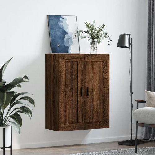 Armoire murale chêne marron 69,5x34x90 cm bois d'ingénierie - Photo n°3; ?>