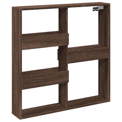 Armoire murale chêne marron 80x15x80 cm bois d'ingénierie - Photo n°2; ?>