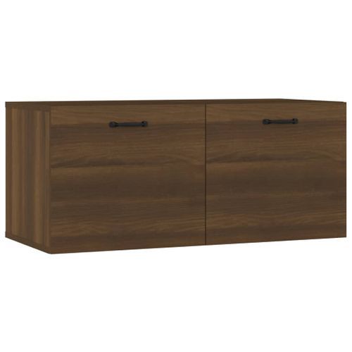 Armoire murale chêne marron 80x36,5x35 cm bois d'ingénierie - Photo n°2; ?>