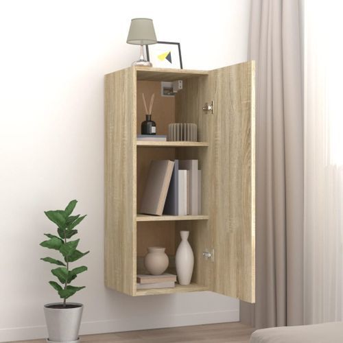 Armoire murale Chêne sonoma 34,5x34x90 cm Bois d'ingénierie - Photo n°3; ?>