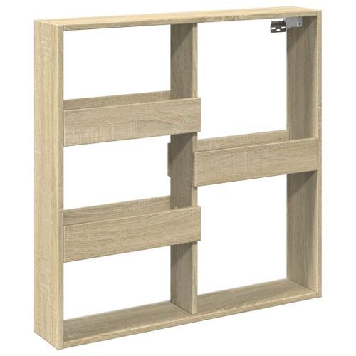 Armoire murale chêne sonoma 80x15x80 cm bois d'ingénierie - Photo n°2; ?>