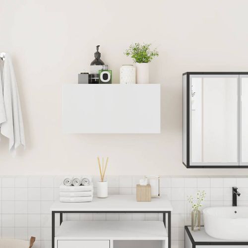 Armoire murale de bain blanc 60x25x30 cm bois d'ingénierie - Photo n°3; ?>