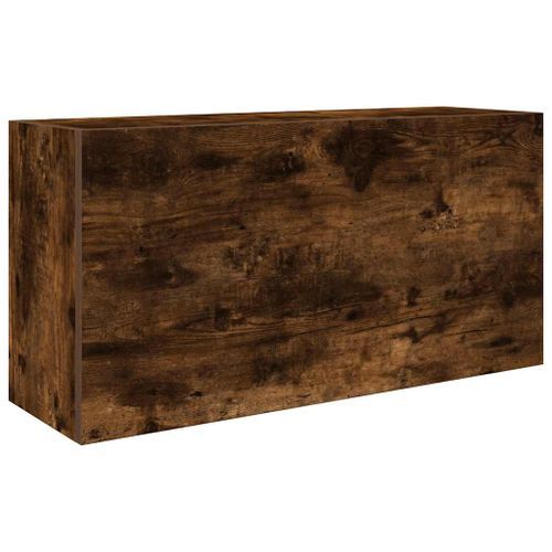 Armoire murale de bain chêne fumé 80x25x40 cm bois d'ingénierie - Photo n°2; ?>