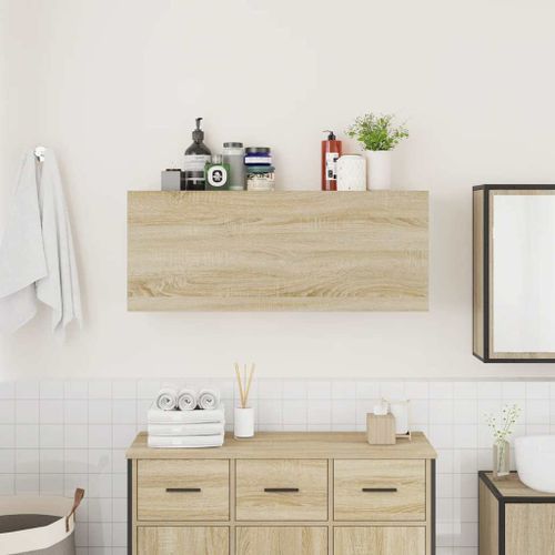 Armoire murale de bain chêne sonoma 100x25x40cm bois ingénierie - Photo n°3; ?>