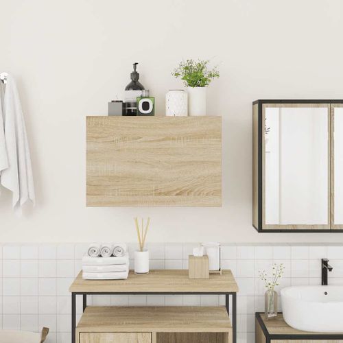 Armoire murale de bain chêne sonoma 60x25x40 cm bois ingénierie - Photo n°3; ?>