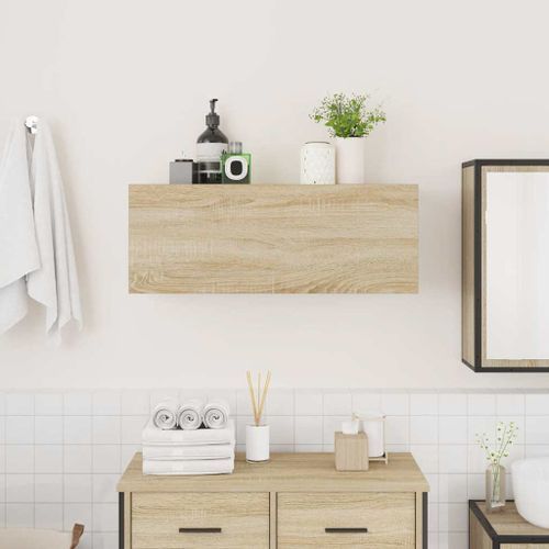 Armoire murale de bain chêne sonoma 80x25x30 cm bois ingénierie - Photo n°3; ?>