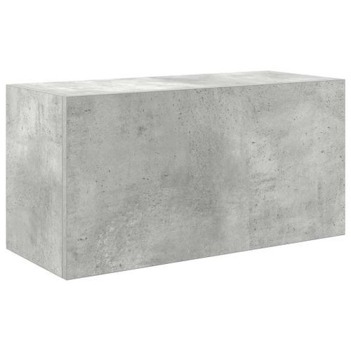 Armoire murale de bain gris béton 60x25x30 cm bois d'ingénierie - Photo n°2; ?>