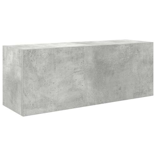 Armoire murale de bain gris béton 80x25x30 cm bois d'ingénierie - Photo n°2; ?>