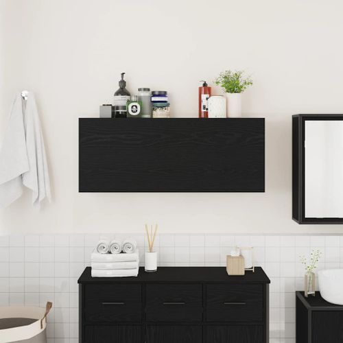 Armoire murale de bain noir 100x25x40 cm bois d'ingénierie - Photo n°3; ?>