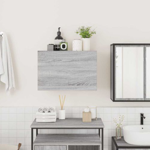 Armoire murale de bain sonoma gris 60x25x40cm bois d'ingénierie - Photo n°3; ?>