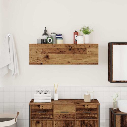 Armoire murale de bain vieux bois 100x25x30cm bois d'ingénierie - Photo n°3; ?>