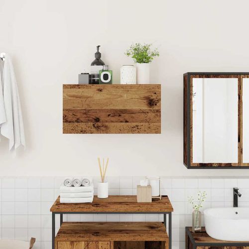 Armoire murale de bain vieux bois 60x25x30 cm bois d'ingénierie - Photo n°3; ?>