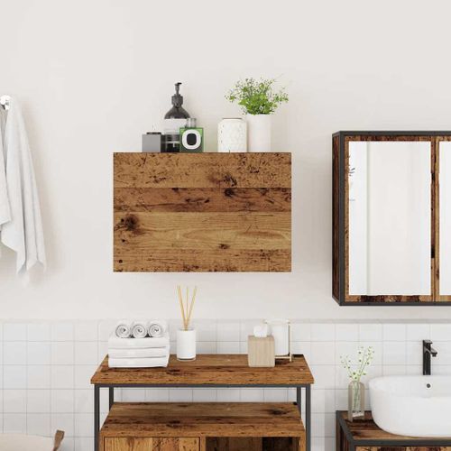 Armoire murale de bain vieux bois 60x25x40 cm bois d'ingénierie - Photo n°3; ?>