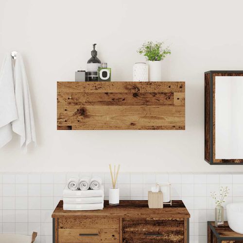 Armoire murale de bain vieux bois 80x25x30 cm bois d'ingénierie - Photo n°3; ?>