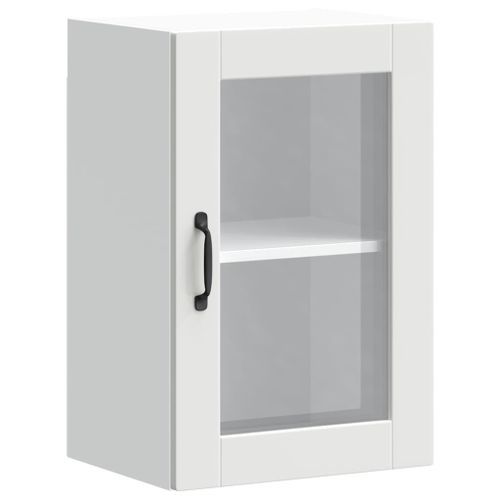 Armoire murale de cuisine avec porte en verre Porto blanc - Photo n°2; ?>