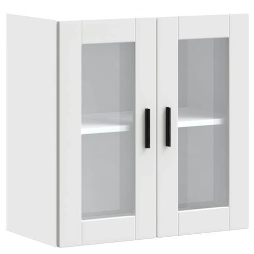 Armoire murale de cuisine avec porte en verre Porto blanc - Photo n°2; ?>