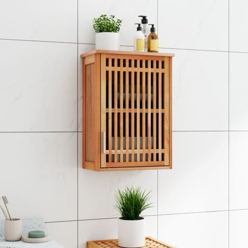 Armoire murale de salle de bain 42x23x60cm Bois massif de noyer - Photo n°2; ?>