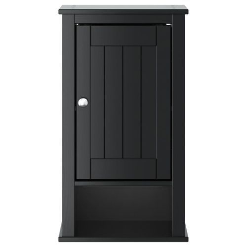 Armoire murale de salle de bain BERG noir bois de pin massif - Photo n°3; ?>