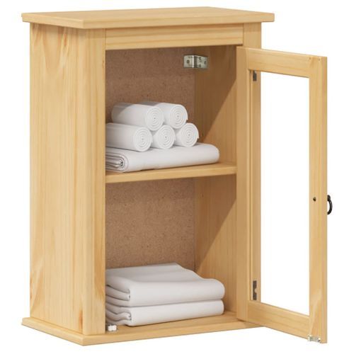 Armoire murale de salle de bain Corona bois de pin massif - Photo n°3; ?>