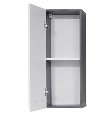 Armoire murale de toilette 1 porte blanc brillant et gris cendré 2 portes 1 tiroir Kinzo 30 cm - Photo n°2; ?>