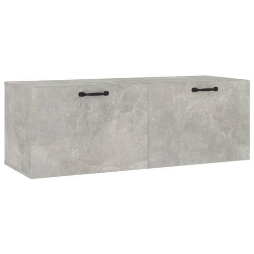 Armoire murale Gris béton 100x36,5x35 cm Bois d'ingénierie - Photo n°2; ?>