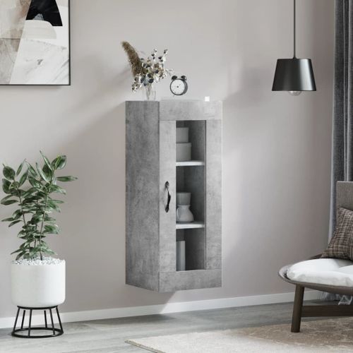 Armoire murale gris béton 34,5x34x90 cm - Photo n°2; ?>