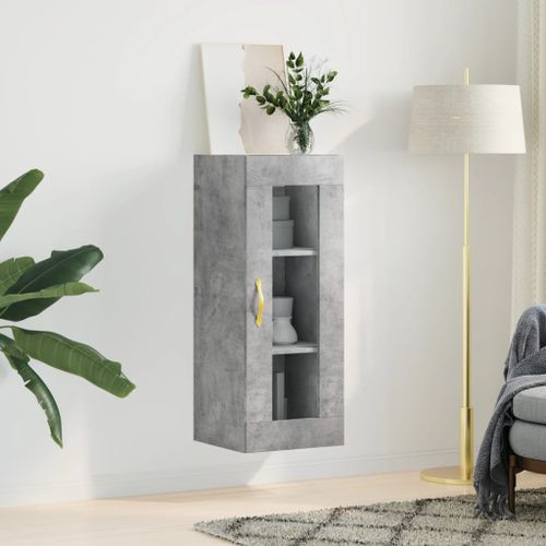 Armoire murale gris béton 34,5x34x90 cm - Photo n°3; ?>