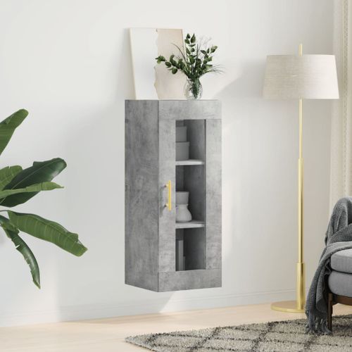 Armoire murale gris béton 34,5x34x90 cm - Photo n°3; ?>