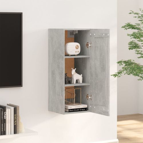 Armoire murale Gris béton 35x34x90 cm Bois d'ingénierie - Photo n°3; ?>