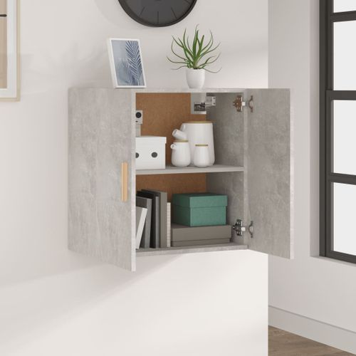 Armoire murale Gris béton 60x30x60 cm Bois d'ingénierie - Photo n°3; ?>