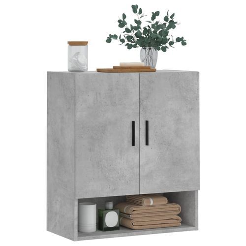 Armoire murale gris béton 60x31x70 cm bois d'ingénierie - Photo n°3; ?>